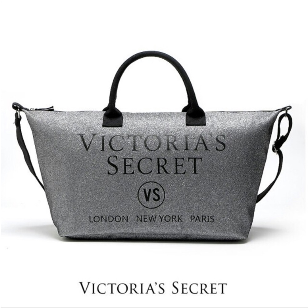 Victoria Secret Glitter Weekender Tote Duffle Bag
